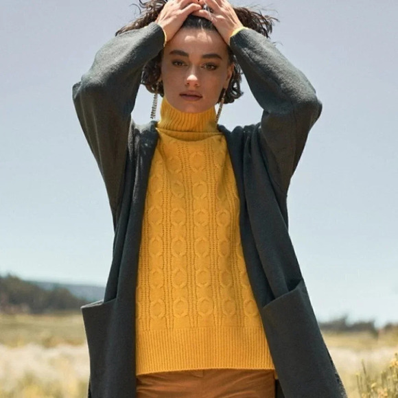 Yellow Cable Knit Sweater - Picture 2 of 5